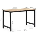 Íróasztal, ModernHome TH-RD-6-16, világos tölgy, 120 x 60 x 75 cm, fa és fém anyagból, állítható szintezőtalpak, teherbírás: 100 kg, bemutató darab apró esztétikai hibával