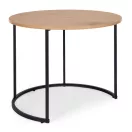 Dohányzóasztal szett, ModernHome YCJ6050T-19, átmérő: 60 és 40 cm, kör alakú, magasság: 50 és 41,5 cm, fém váz, MDF asztallap, 2 darabos
