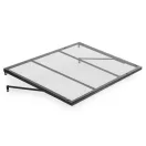 Műanyag előtető, MultiGarden AW-090, 140 x 90 cm, fekete, polikarbonát tetőpanel, horganyzott acél tartóelemek, szerelőkészlettel