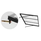 Műanyag előtető, MultiGarden AW-090, 140 x 90 cm, fekete, polikarbonát tetőpanel, horganyzott acél tartóelemek, szerelőkészlettel