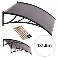   Műanyag előtető, MultiGarden AW-017C-2, 150 x 100 cm, fekete, polikarbonát tetőpanel, műanyag tartóelemek, egymás mellé illeszthető, szerelőkészlettel