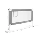 Leesésgátló ágykorlát, ECOTOYS SG-030D-GY, szürke/fehér, 157 x 64-95 cm, acél váz, légáteresztő háló, biztonsági zár, leengedhető, zsebes tároló, állítható magasság
