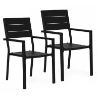   Kerti szék, MultiGarden YC-051KD-1, fekete, 54,5 x 52 x 89 cm, acél keret, HDPE ülő- és háttámla, 150 kg teherbírás, 2 db-os szett