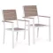 Kerti szék, MultiGarden YC-051KD-4-5, fehér/szürke, 54,5 x 52 x 89 cm, acél keret, HDPE ülő- és háttámla, 150 kg teherbírás, 2 db-os szett