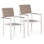 Kerti szék, MultiGarden YC-051KD-4-5, fehér/szürke, 54,5 x 52 x 89 cm, acél keret, HDPE ülő- és háttámla, 150 kg teherbírás, 2 db-os szett