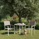 Kerti szék, MultiGarden YC-051KD-4-5, fehér/szürke, 54,5 x 52 x 89 cm, acél keret, HDPE ülő- és háttámla, 150 kg teherbírás, 2 db-os szett