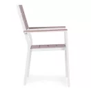 Kerti szék, MultiGarden YC-051KD-4-5, fehér/szürke, 54,5 x 52 x 89 cm, acél keret, HDPE ülő- és háttámla, 150 kg teherbírás, 2 db-os szett