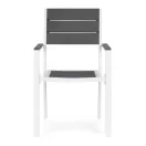 Kerti szék, MultiGarden YC-051KD-4-5, fehér/sötétszürke, 54,5 x 52 x 89 cm, acél keret, HDPE ülő- és háttámla, 150 kg teherbírás, 2 db-os szett