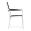 Kerti szék, MultiGarden YC-051KD-4-5, fehér/sötétszürke, 54,5 x 52 x 89 cm, acél keret, HDPE ülő- és háttámla, 150 kg teherbírás, 2 db-os szett