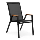 Kerti szék, MultiGarden SC-092W-2-1, fekete, 72 x 55 x 92 cm, acél keret, textil, egymásba rakható, karfás, csúszásgátló lábak, 120 kg teherbírás, 2 db-os szett