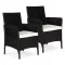 Kerti szék, MultiGarden DNLJA-002-1, fekete, 54 x 57 x 84 cm, rattan hatású, párnával, műanyag, poliészter 160 g/m2, teherbírás: 150 kg, 2 db-os szett