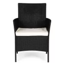 Kerti szék, MultiGarden DNLJA-002-1, fekete, 54 x 57 x 84 cm, rattan hatású, párnával, műanyag, poliészter 160 g/m2, teherbírás: 150 kg, 2 db-os szett