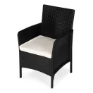 Kerti szék, MultiGarden DNLJA-002-1, fekete, 54 x 57 x 84 cm, rattan hatású, párnával, műanyag, poliészter 160 g/m2, teherbírás: 150 kg, 2 db-os szett