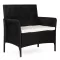 Kerti pad, MultiGarden DNLJA-007-1, fekete, 90 x 57 x 84 cm, rattan hatású, párnával, műanyag, poliészter 160 g/m2, teherbírás: 250 kg