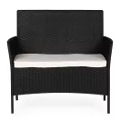 Kerti pad, MultiGarden DNLJA-007-1, fekete, 90 x 57 x 84 cm, rattan hatású, párnával, műanyag, poliészter 160 g/m2, teherbírás: 250 kg