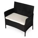 Kerti pad, MultiGarden DNLJA-007-1, fekete, 90 x 57 x 84 cm, rattan hatású, párnával, műanyag, poliészter 160 g/m2, teherbírás: 250 kg