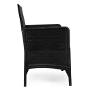 Kerti pad, MultiGarden DNLJA-007-1, fekete, 90 x 57 x 84 cm, rattan hatású, párnával, műanyag, poliészter 160 g/m2, teherbírás: 250 kg