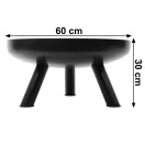Kerti tűzrakó, Bauerkraft X-260, fekete, átmérő: 60 cm, magasság: 30 cm, öntöttvas