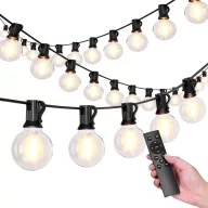   Kültéri LED fényfüzér, Bauerkraft H-672, 15 m, 25 db LED, melegfehér, 2700 K, IP44 védettség, időjárásálló, összekapcsolható, távirányító, 9 W, 9 üzemmód