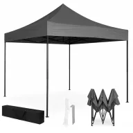   Kerti pavilon, MultiGarden PAW-FG-3X3-4, szürke, 3 x 3 m, fém vázzal, UV-álló és esőálló PE ponyva, 3,13 m állítható magassággal, hordtáskával