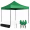 Kerti pavilon, MultiGarden PAW-FG-3X3-9, zöld, 3 x 3 m, fém vázzal, UV-álló és esőálló PE ponyva, 3,13 m állítható magassággal, hordtáskával