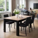 Étkezőasztal, ModernHome TH-KT-16-1, 120 x 80 cm, téglalap alakú, magasság: 75 cm, MDF lábak, MDF asztallap, csúszásgátló talpak, teherbírás: 100 kg