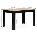 Étkezőasztal, ModernHome TH-KT-16-1, 120 x 80 cm, téglalap alakú, magasság: 75 cm, MDF lábak, MDF asztallap, csúszásgátló talpak, teherbírás: 100 kg