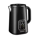 Vízforraló, Bauerkraft H-675, 1700 ml, fekete, 1500 W, érintőpaneles hőfokbeállítás, 360°-os talp, szárazonforrás elleni védelem, automatikus kikapcsolás, duplafalú