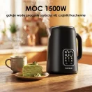Vízforraló, Bauerkraft H-675, 1700 ml, fekete, 1500 W, érintőpaneles hőfokbeállítás, 360°-os talp, szárazonforrás elleni védelem, automatikus kikapcsolás, duplafalú