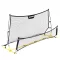 Visszapattanó futball edzőháló, MOVEPRO JSP-DS8030, 220 x 120 cm, fekete, kétoldalas, 2 az 1-ben, fém váz, rögzítővel