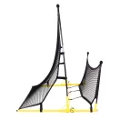 Visszapattanó futball edzőháló, MOVEPRO JSP-DS8030, 220 x 120 cm, fekete, kétoldalas, 2 az 1-ben, fém váz, rögzítővel