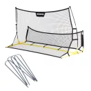Visszapattanó futball edzőháló, MOVEPRO JSP-DS8030, 220 x 120 cm, fekete, kétoldalas, 2 az 1-ben, fém váz, rögzítővel