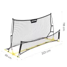 Visszapattanó futball edzőháló, MOVEPRO JSP-DS8030, 220 x 120 cm, fekete, kétoldalas, 2 az 1-ben, fém váz, rögzítővel