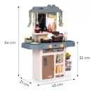 Játékkonyha, MULTISTORE HC778895, fényhatásokkal, hanghatásokkal, 55 db tartozékkal, gőzgenerátorral, működő vízcsappal, elemes (3 db AA - nem tartozék)