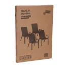 Kerti szék, MultiGarden SC-092W-4-1, fekete, 72 x 55 x 92 cm, acél keret, textil, egymásba rakható, karfás, csúszásgátló lábak, 120 kg teherbírás, 4 db-os szett