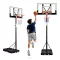 Kosárlabdapalánk, MOVEPRO QSG-ZW003P, mobil, állítható, 100–305 cm magasság, szabadon álló, kerekekkel, acél váz, PE/PET palánk 96,5 x 57 cm, 45 cm gyűrű, 38,5 l tölthető talp