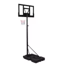 Kosárlabdapalánk, MOVEPRO QSG-ZW003P, mobil, állítható, 100–305 cm magasság, szabadon álló, kerekekkel, acél váz, PE/PET palánk 96,5 x 57 cm, 45 cm gyűrű, 38,5 l tölthető talp