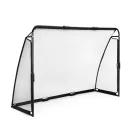 Futballkapu, MOVEPRO JSP-DS8033, 240 x 160 x 80 cm, fekete, acél váz, sűrű szövésű PE háló, habszivacs védőborítás, rögzítővel, időjárásálló, szerszám nélkül összeszerelhető
