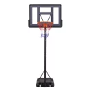 Kosárlabdapalánk, MOVEPRO QSG-S003-21A, mobil, állítható, 150-305 cm magasság, szabadon álló, kerekekkel, acél váz, PC/PE palánk 110 x 75 cm, 45 cm gyűrű, 65 l tölthető talp