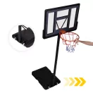 Kosárlabdapalánk, MOVEPRO QSG-S003-21A, mobil, állítható, 150-305 cm magasság, szabadon álló, kerekekkel, acél váz, PC/PE palánk 110 x 75 cm, 45 cm gyűrű, 65 l tölthető talp