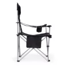 Kempingszék, MultiGarden ZRLA116, fekete, 86 x 54 x 90 cm, összecsukható, acél váz, fejtámla, pohártartó, hordtáskával, teherbírás: 120 kg