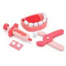 Játék orvosi szett, ECOTOYS HM328789, készlet gyerekeknek, 26 db, fa, orvosi táskával, készségfejlesztő szerepjáték, 3 éves kortól, éles élek nélkül