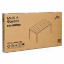 Kerti asztal, MultiGarden NSAK-180-2-1, barna, 180 x 90 cm, 8 személyes, magasság: 74 cm, Polywood kompozit asztallap, porszórt acél váz, teherbírás: 100 kg
