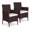 Kerti szék, MultiGarden DNLJA-002-2, barna, 54 x 57 x 84 cm, rattan hatású, párnával, műanyag, poliészter 160 g/m2, teherbírás: 150 kg, 2 db-os szett