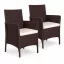Kerti szék, MultiGarden DNLJA-002-2, barna, 54 x 57 x 84 cm, rattan hatású, párnával, műanyag, poliészter 160 g/m2, teherbírás: 150 kg, 2 db-os szett