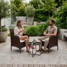 Kerti szék, MultiGarden DNLJA-002-2, barna, 54 x 57 x 84 cm, rattan hatású, párnával, műanyag, poliészter 160 g/m2, teherbírás: 150 kg, 2 db-os szett
