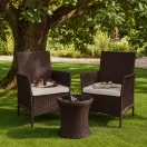 Kerti szék, MultiGarden DNLJA-002-2, barna, 54 x 57 x 84 cm, rattan hatású, párnával, műanyag, poliészter 160 g/m2, teherbírás: 150 kg, 2 db-os szett