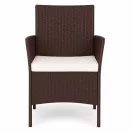 Kerti szék, MultiGarden DNLJA-002-2, barna, 54 x 57 x 84 cm, rattan hatású, párnával, műanyag, poliészter 160 g/m2, teherbírás: 150 kg, 2 db-os szett