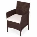 Kerti szék, MultiGarden DNLJA-002-2, barna, 54 x 57 x 84 cm, rattan hatású, párnával, műanyag, poliészter 160 g/m2, teherbírás: 150 kg, 2 db-os szett
