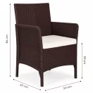 Kerti szék, MultiGarden DNLJA-002-2, barna, 54 x 57 x 84 cm, rattan hatású, párnával, műanyag, poliészter 160 g/m2, teherbírás: 150 kg, 2 db-os szett